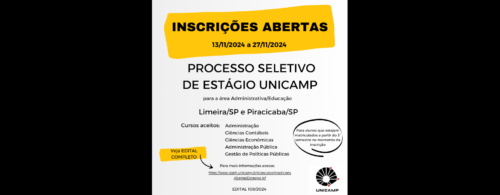 Inscrições para estágio 2024