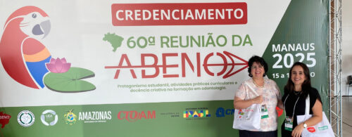 Profas. Camila e Fernanda na ABENO